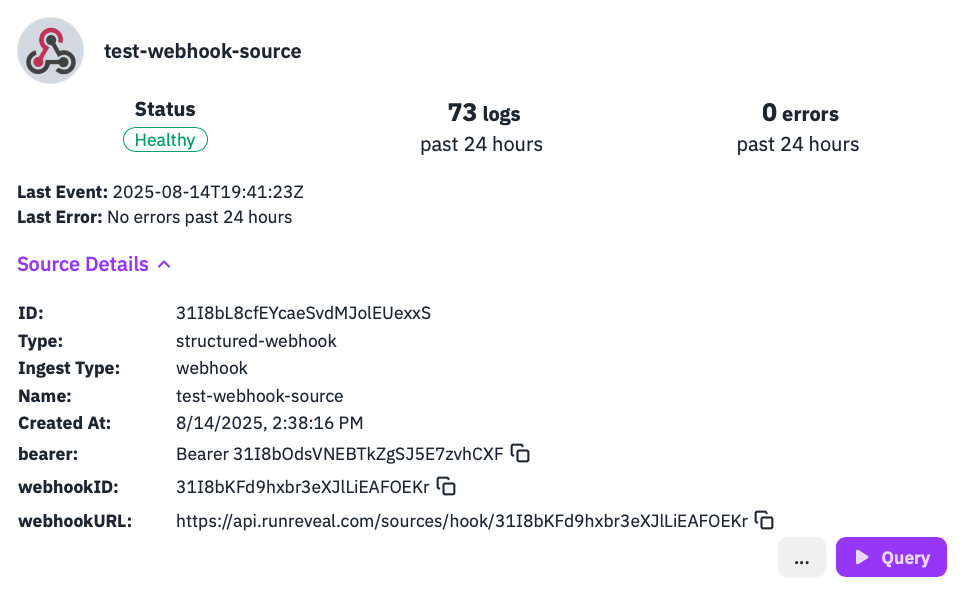 Step 1: Create Webhook Source